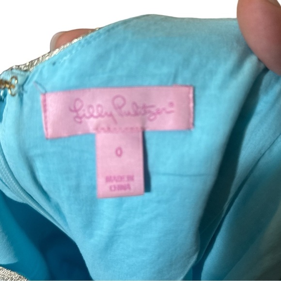 EUC - Lilly Pulitzer Valli Shift Dress - size 0 - Serene Blue - Picture 5 of 5